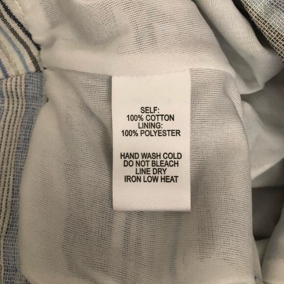 lulus Savvy Blue and White Striped White Fringe Along Sides Hem Shorts Medium - Picture 7 of 11